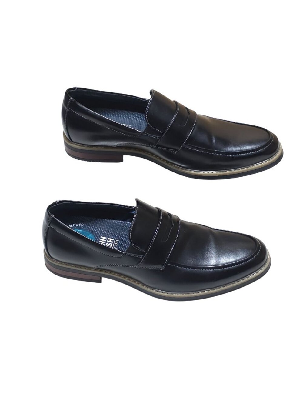 Nunn Bush Mens Black Loafers Comfort Gel Insole Size 11.5M Slip-On Dress Shoes